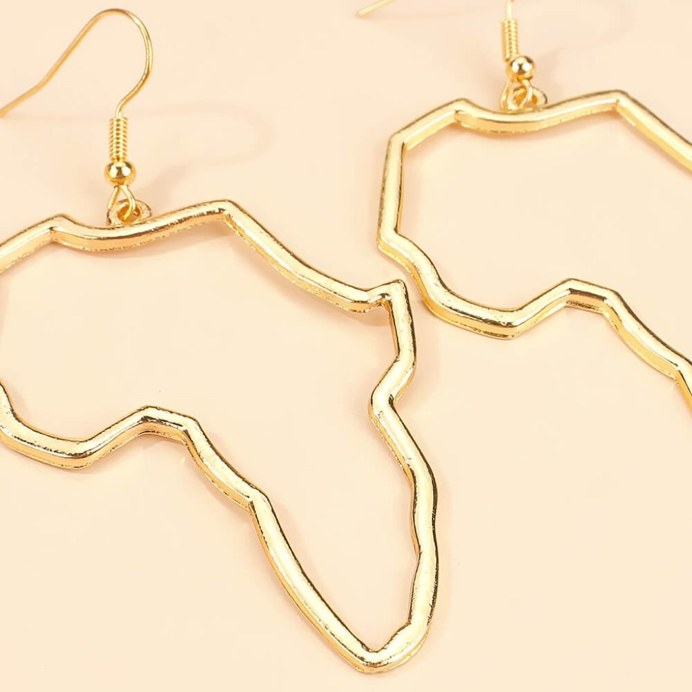 Africa Shaped Drop Earrings
